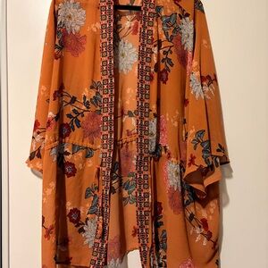 DR2 Orange Floral Kimono Top